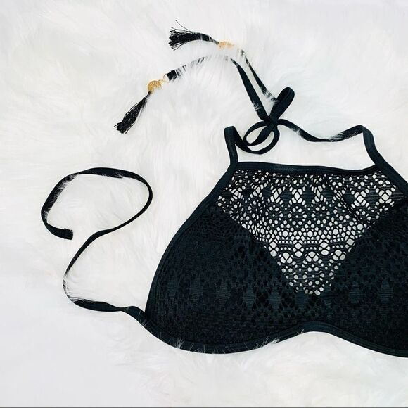 BONGO Halter Bikini Top Small Black Beach Summer Vacation Womens - Picture 4 of 6